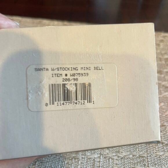 Wallace Silversmiths pewter christmas ornament Santa with stocking mini bell - Picture 6 of 8